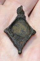 An affordable Roman Diamond shaped bronze seal box lid,  Yorkshire. SOLD