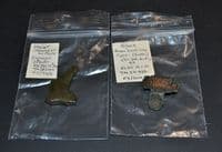 An Anglo Saxon partial engraved bronze mount & Small long brooch headplate, Norfolk.