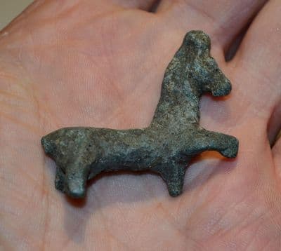 An appealing Celtic bronze votive horse figurine from Germany. SOLD