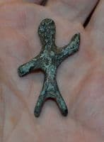 An appealing stylised Celtic bronze Warrior votive figurine from Germany. SOLD