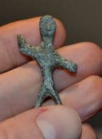 An appealing stylised Celtic bronze Warrior votive figurine from Germany. SOLD