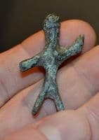 An appealing stylised Celtic bronze Warrior votive figurine from Germany. SOLD