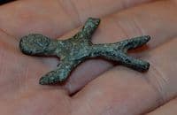 An appealing stylised Celtic bronze Warrior votive figurine from Germany. SOLD