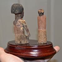 An attractively mounted group of 3 x Ancient Egyptian wooden funerary boatmen, Thebes. SOLD