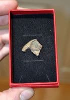 An early Anglo Saxon gilded and chip carved bezel fragment from a large ornate brooch, Kent SOLD