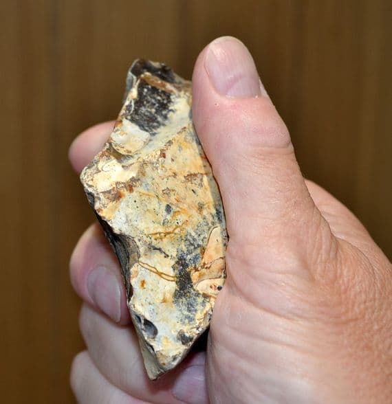An early Lower Paleolithic flint Pebble chopper, Warren Hill, Suffolk. SOLD
