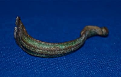 An early Roman (Romano-British) bronze Aucissa fibula brooch. SOLD