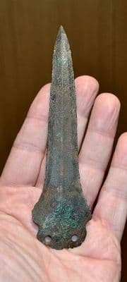 An excellent and rare Mid Bronze Age bronze Dagger, Coldham, Cambs. [Ex Simon Camm Collection] SOLD