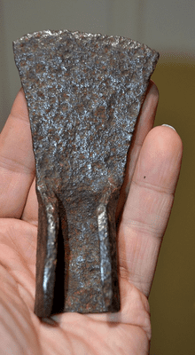 An excellent and robust Viking socketed iron adze, Germany. SOLD
