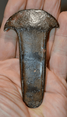 An excellent and scarce, Early to Mid Bronze age, bronze flat axe with a 