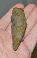 An excellent and scarce Upper Paleolithic Flint / Chert hand sickle, France. SOLD