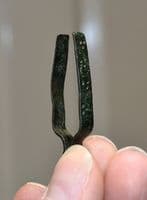 An excellent and still functional pair of Medieval bronze tweezers with punched decoration from Norfolk. SOLD