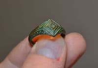 An excellent and wearable Tudor Period gents bronze finger ring found in the Midlands. SOLD
