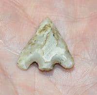An excellent Early Bronze age Barbed & Tanged flint arrowhead from Rudston, East Yorkshire SOLD