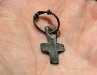 An excellent Early Byzantine Bronze Crucifix [Cross] on original bronze suspension loop. SOLD