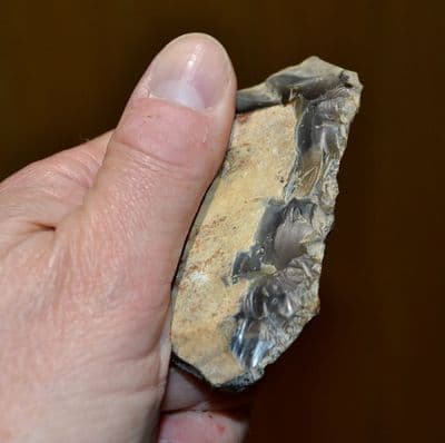 An excellent Palaeolithic (Neanderthal) flint flake knife tool, Lynford Quarry, Norfolk. SOLD