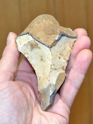 An excellent Paleolithic Mid-Acheulian unifacial flint pointed hand axe, Hellesdon, Norfolk. SOLD