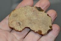 An excellent Paleolithic (Neanderthal) flint notched scraper tool, Lynford Quarry, Norfolk. SOLD