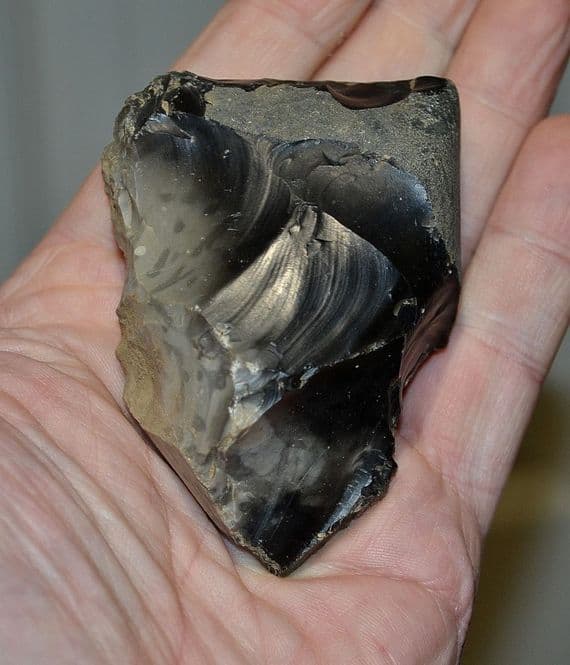 An excellent Paleolithic (Neanderthal) small unifacial flint hand axe, Lynford Quarry, Norfolk. SOLD