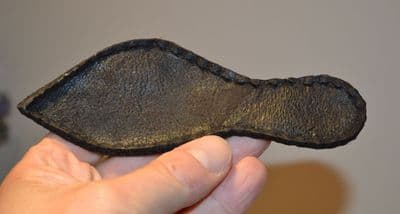 An excellent quality thick leather sole from a Medieval Childs shoe, London. SOLD