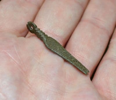 An excellent Roman bronze nail cleaner from a portable cosmetic set or chatelain, Oxfordshire. SOLD