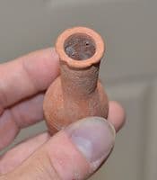 An excellent Roman redware terracotta perfume flask (Ungentarium), Tunisia, North Africa. SOLD