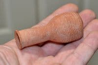 An excellent Roman redware terracotta perfume flask (Ungentarium), Tunisia, North Africa. SOLD