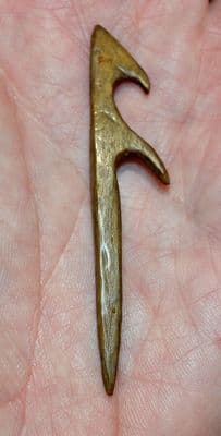 An extremely rare Mesolithic carved bone Harpoon, North Cambridgeshire Fens. SOLD