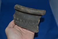 An impressive decorated rim section from a large Late Iron Age storage jar, found Brantham, Suffolk. SOLD