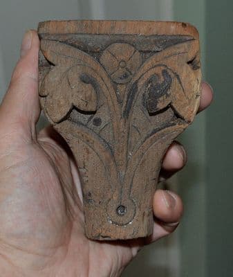 An interesting and expertly hand carved solid hard wood decorative plinth, c.17th/18th C (K13) SOLD