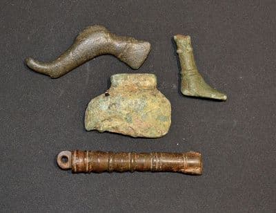 An interesting and very cheap group of 4 x Roman Bronze & Lead items from Cambridgeshire SOLD