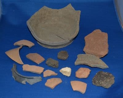 An interesting collection of 17 Roman pottery fragments excavated in London c.1939, Full Provenance. SOLD