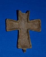 Byzantine bronze half-section of a large Reliquary Cross pendant [Crucifix]. SOLD
