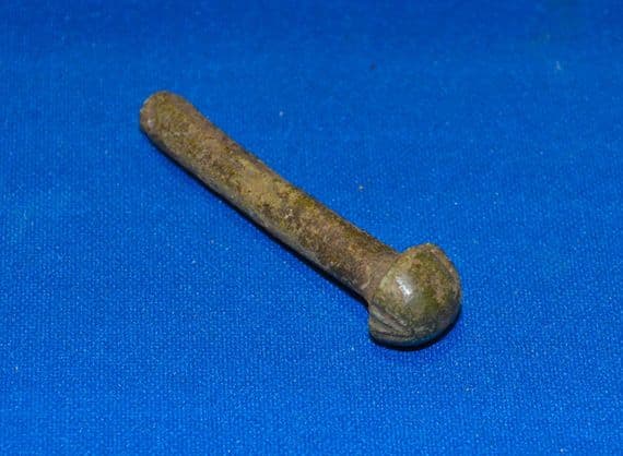Celtic bronze cotter pin, likely from a Chariot with chip carved decoration to head, British