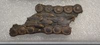 Rare segments of an ornate Medieval leather belt with bronze decorations, River Thames (K9) SOLD