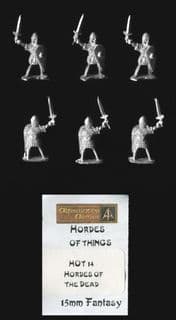 Alternative Armies 15mm Fantasy HOT14 Hordes of the Dead, Armoured with Sword (x 6 figs)