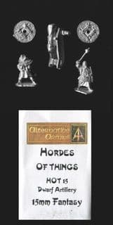 Alternative Armies 15mm Fantasy HOT15 Dwarf Bombard & 2 Crew