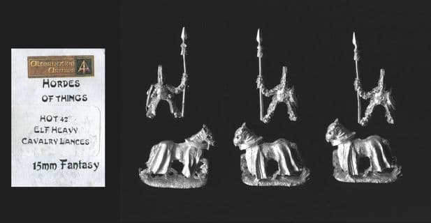 Alternative Armies 15mm Fantasy HOT42 Elf Heavy Cavalry on Barded Horses (x 3)