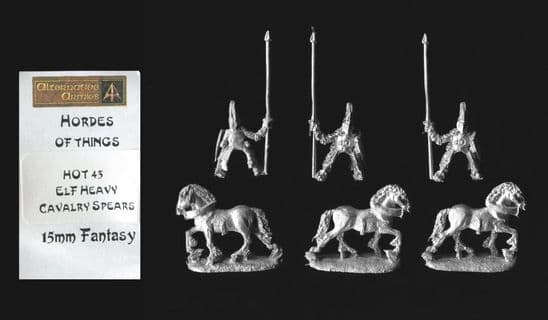 Alternative Armies 15mm Fantasy HOT43 Elf Heavy Cavalry on Unarmoured Horses x 3