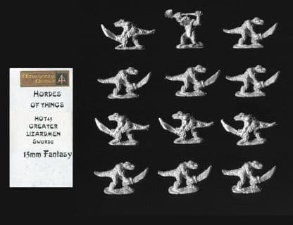 Alternative Armies 15mm Fantasy HOT45 Greater Lizardmen with 2H-Sword (x 12)