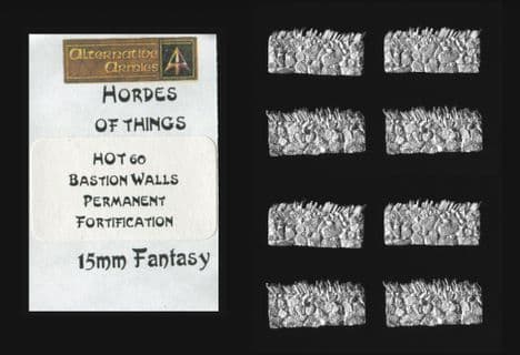 Alternative Armies 15mm Fantasy HOT60 Bastion Walls (Dry Stone Wall) x 8 pieces