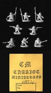Chariot Miniatures 15mm Fantasy HBT4 Halfling Spearmen (x 8 figs)