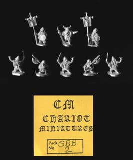 Chariot Miniatures 15mm Fantasy SBB02 Dwarf Command (x 8 figs)