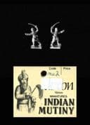 Dixons 15mm Indian Mutiny 1857-1858: MU2 Mutineer Leader Wielding Sword, Wearing Cap (x 5 figs)