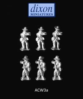 Dixons 25mm/28mm ACW: ACW003a Infantry Ramming Shot (Hat) x 6