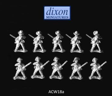 Dixons 25mm/28mm ACW: ACW018a Infantry Standing Biting Cartridge (Hat) x 10