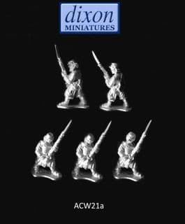 Dixons 25mm/28mm ACW: ACW021a Zouaves Advancing (Kepi) x 5