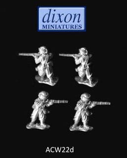 Dixons 25mm/28mm ACW: ACW022d Zouaves Standing Firing (Turban) x 4