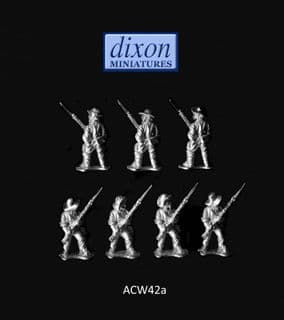 Dixons 25mm/28mm ACW: ACW042a Infantry, Shirtsleeves Standing Sentinel (Hat) x 7