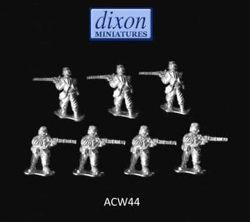Dixons 25mm/28mm ACW: ACW044 Infantry Standing Firing, Blanket Roll (Bareheaded) x 7